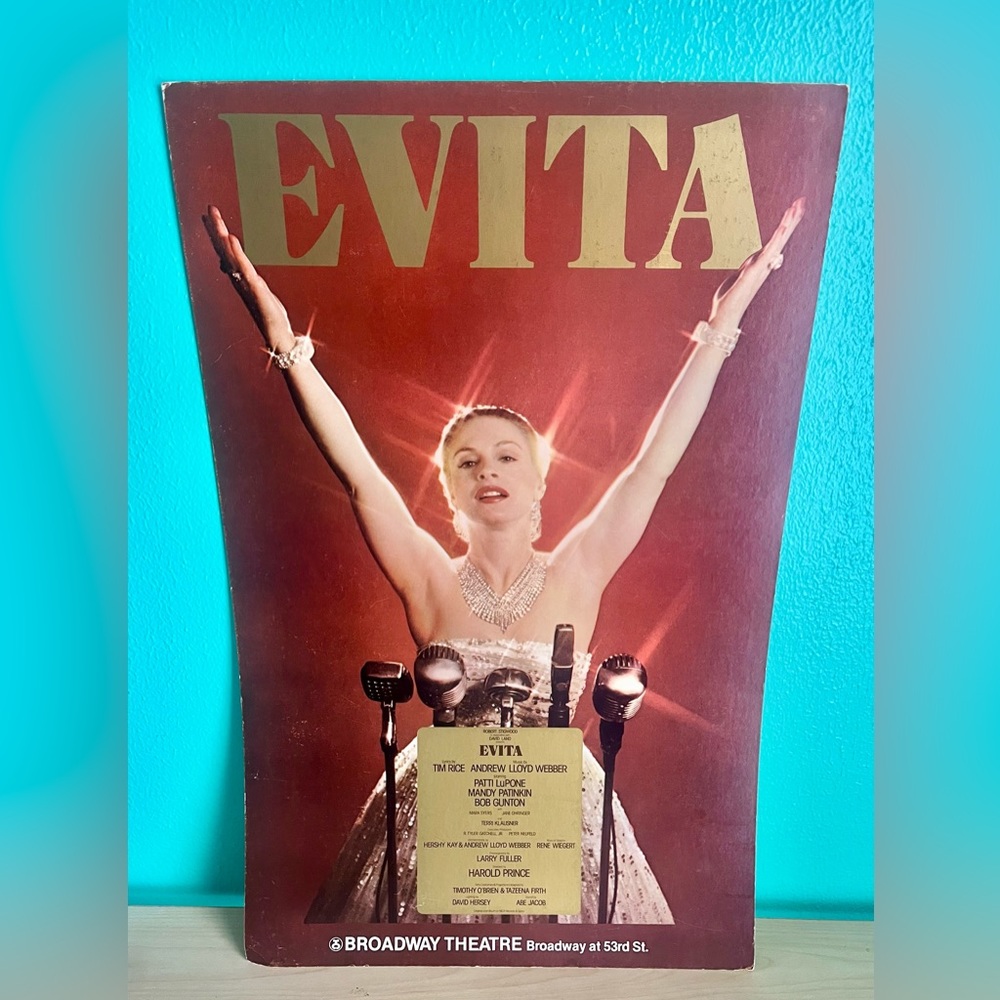 Vintage Evita Broadway Musical Window Card